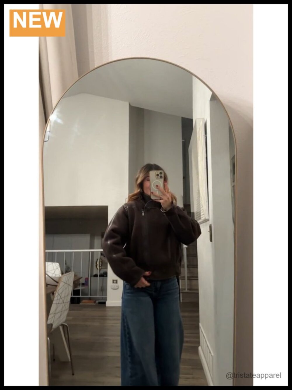 Reversible Cropped Fleece Jacket with Stand Collar - Picture 5 of 6